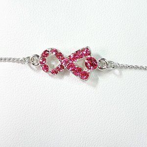 Pink Ribbon Rhinestone Adjustable Bracelet 45015-038